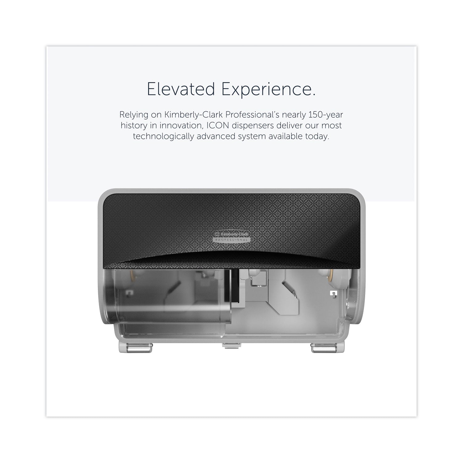 Kimberly-Clark Professional* ICON Coreless Standard Roll Toilet Paper Dispenser, 8.43 x 13 x 7.25, Black Mosaic