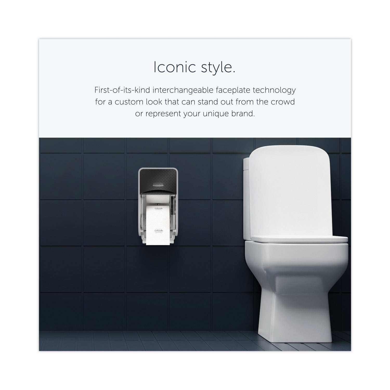 Kimberly-Clark Professional* ICON Coreless Standard Roll Toilet Paper Dispenser, 7.18 x 13.37 x 7.06, Black Mosaic