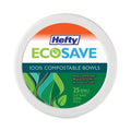 Hefty ECOSAVE Tableware, Bowl, Bagasse, 16 oz, White, 25/Pack