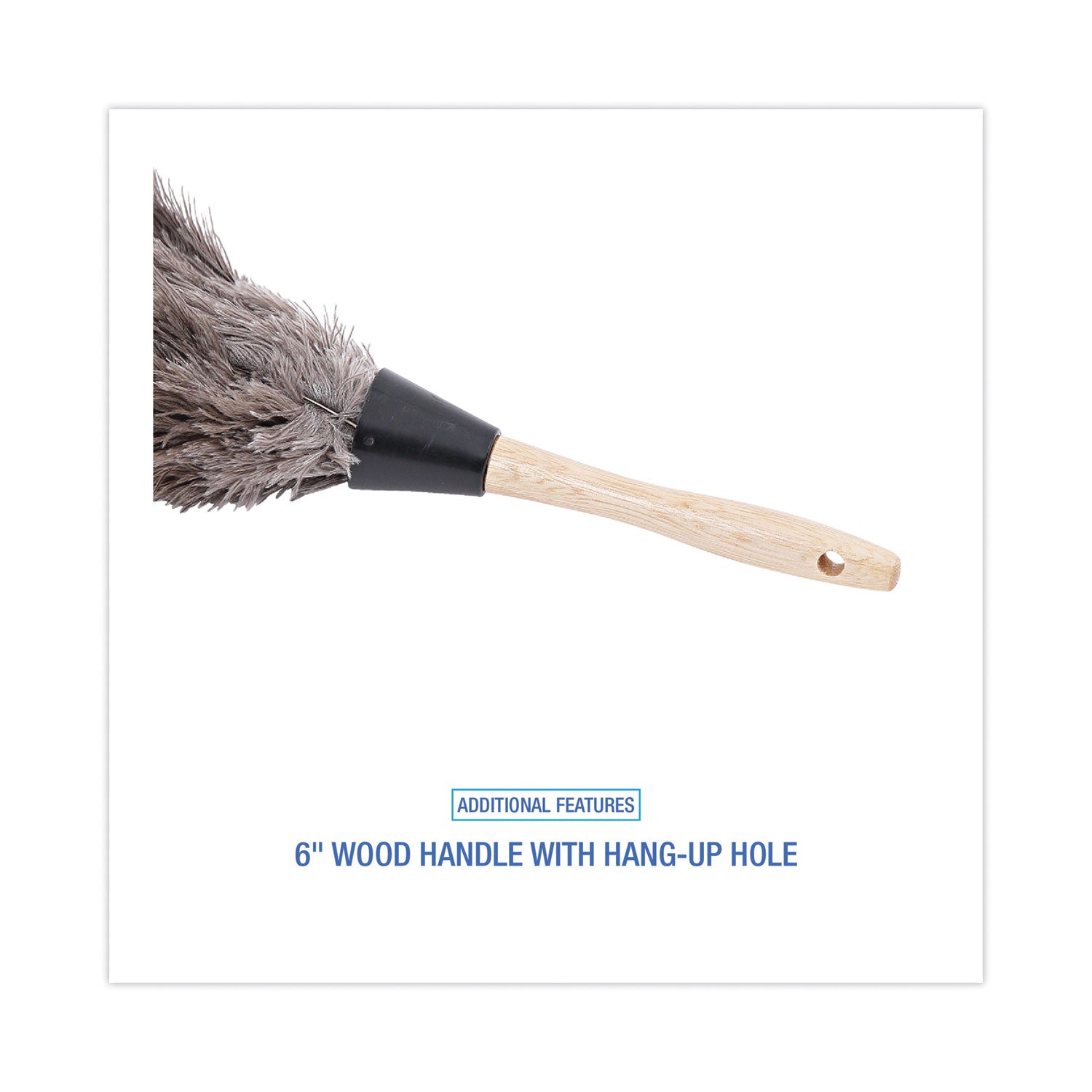 Boardwalk Professional Ostrich Feather Duster, Gray, 14" Length, 6" Handle