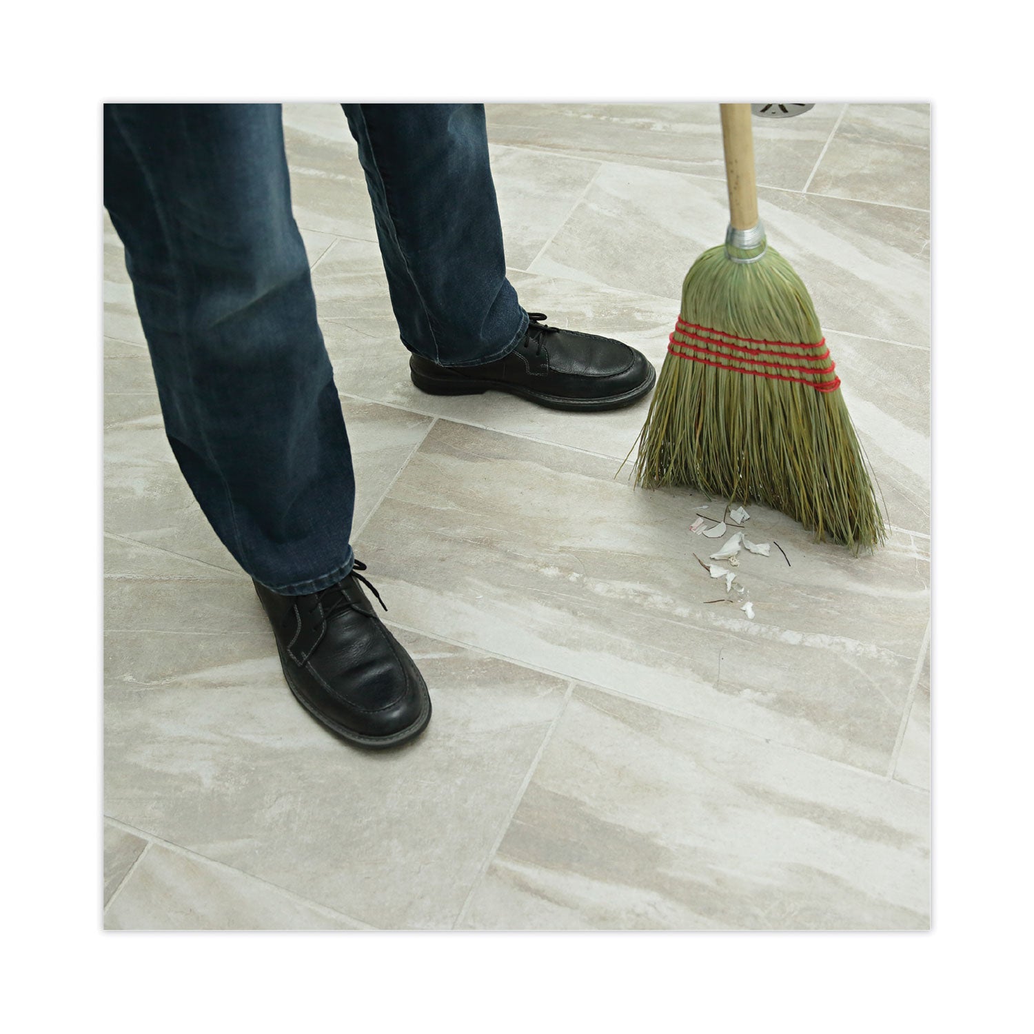 Boardwalk Mixed Fiber Maid Broom, Mixed Fiber Bristles, 55" Overall Length, Natural