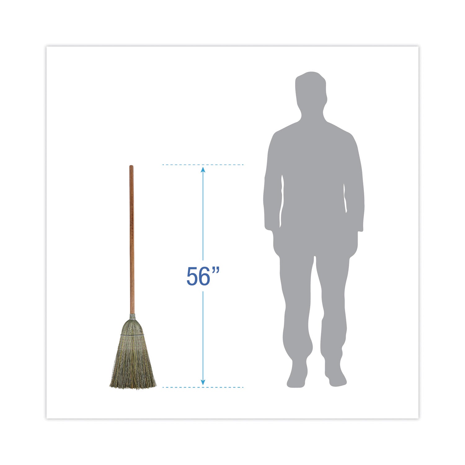 Boardwalk Warehouse Broom, Yucca/Corn Fiber Bristles, 56" Overall Length, Natural