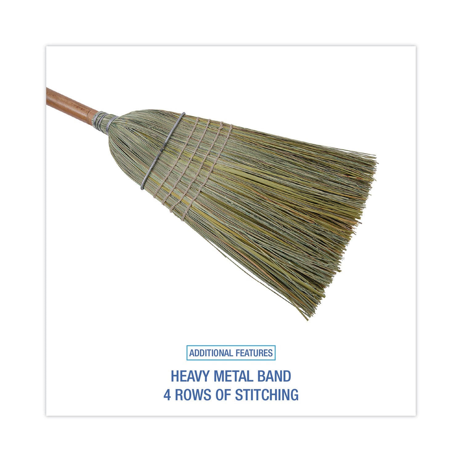Boardwalk Warehouse Broom, Yucca/Corn Fiber Bristles, 56" Overall Length, Natural