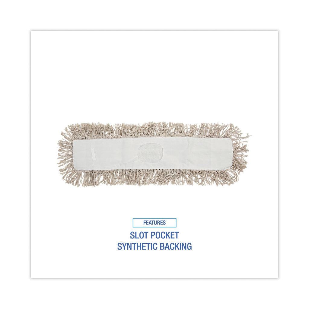 Boardwalk Mop Head, Dust, Cotton, 24 x 3, White