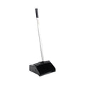 Boardwalk Lobby Dust Pan, 11.75 x 37, 34" Handle, Plastic/Aluminum, Black/Silver