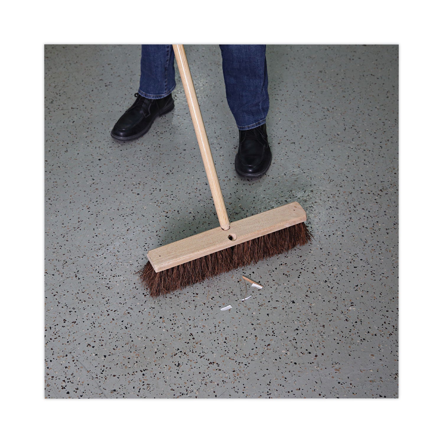 Boardwalk Floor Brush Head, 3.25" Natural Palmyra Fiber Bristles, 18" Brush