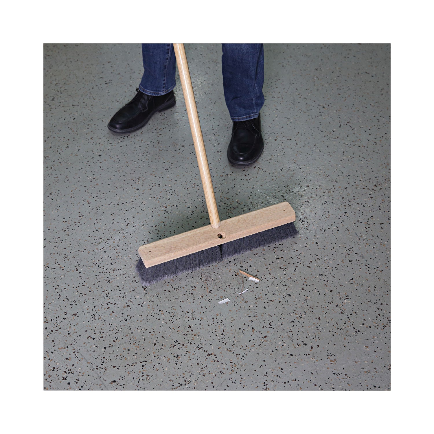 Boardwalk Floor Brush Head, 3" Gray Flagged Polypropylene Bristles, 24" Brush