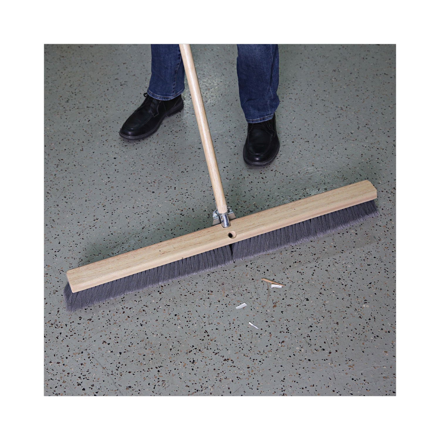 Boardwalk Floor Brush Head, 3" Gray Flagged Polypropylene Bristles, 36" Brush