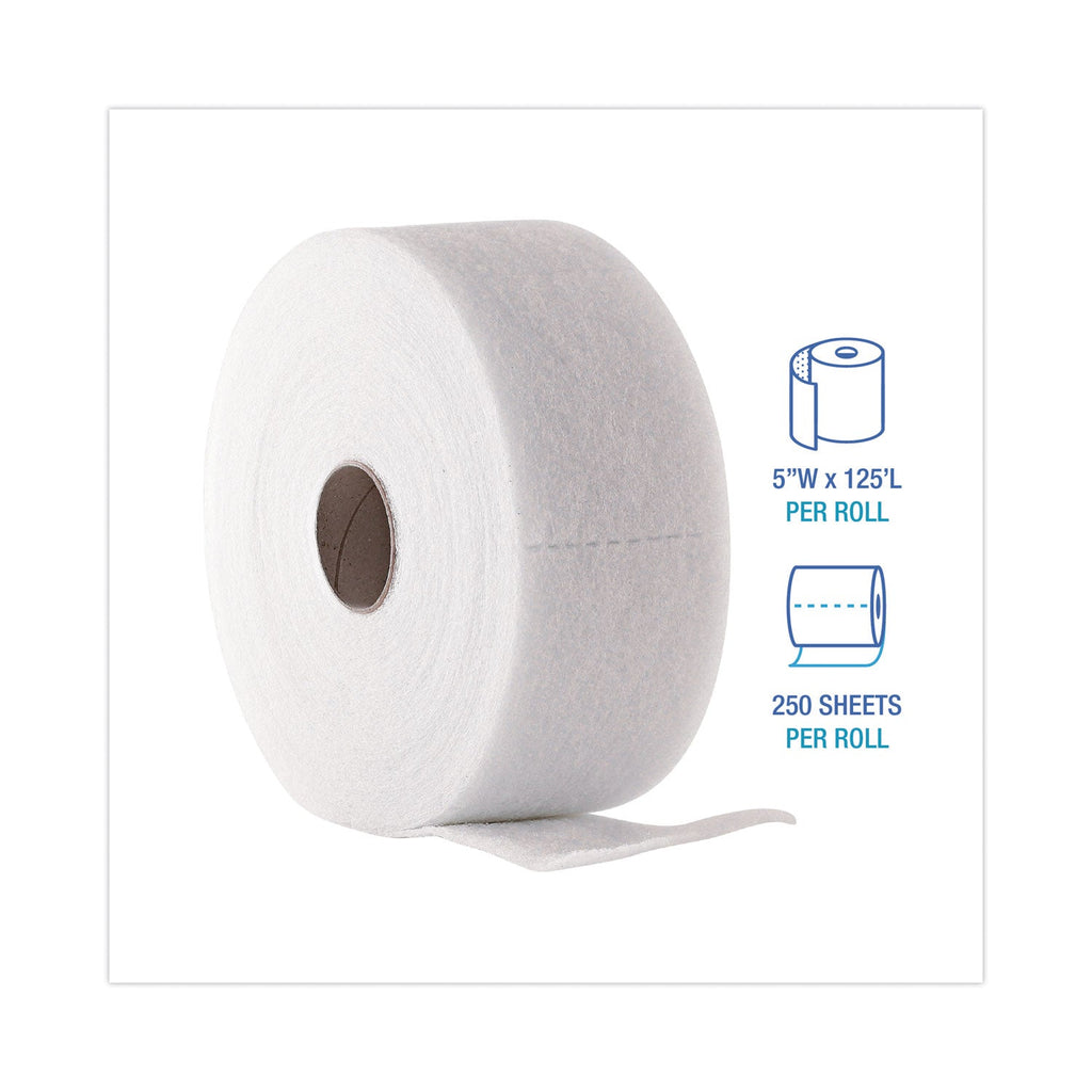 Boardwalk TrapEze Disposable Dusting Sheets, 5" x 125 ft, White, 250 Sheets/Roll, 2 Rolls/Carton
