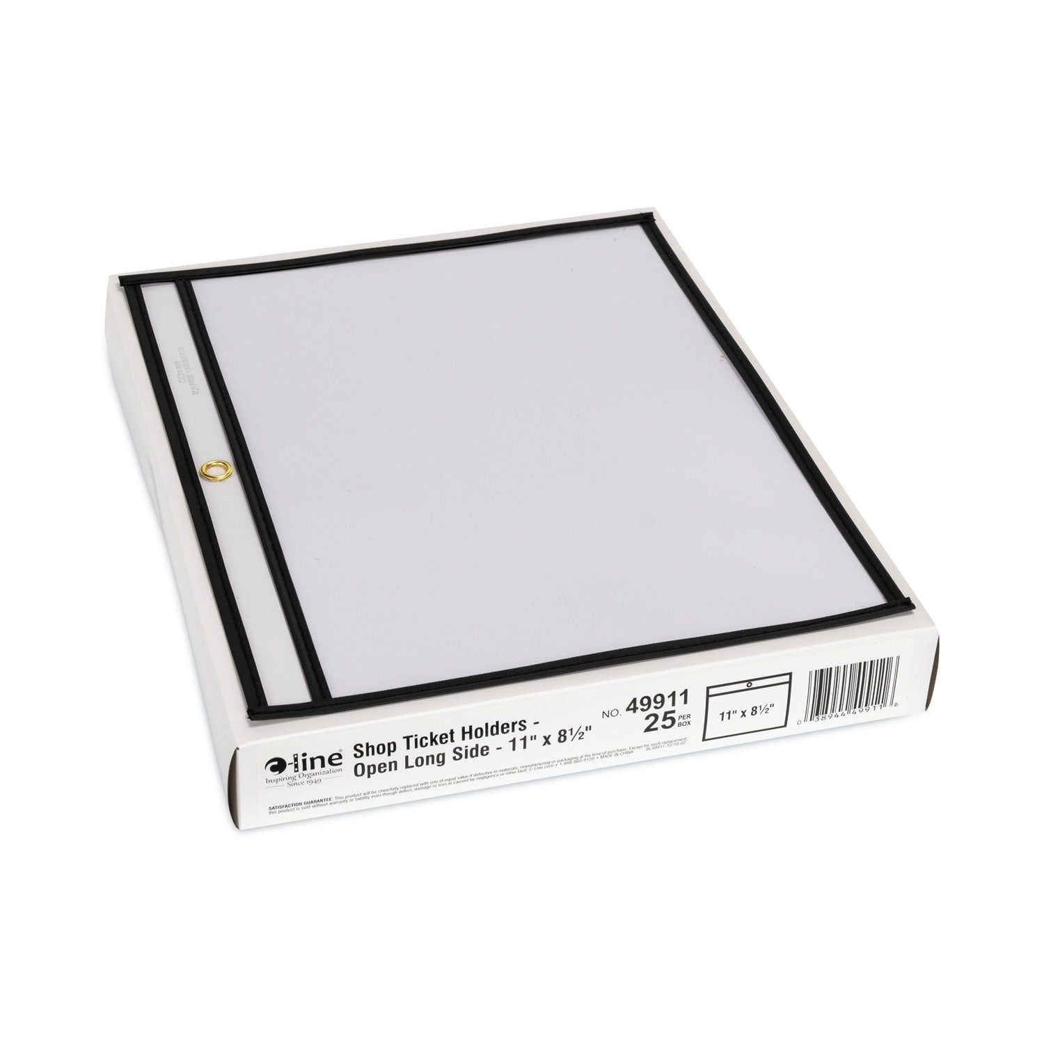 C-Line Shop Ticket Holders, Stitched, Sides Clear, 50 Sheets, 11 x 8.5, 25/Box