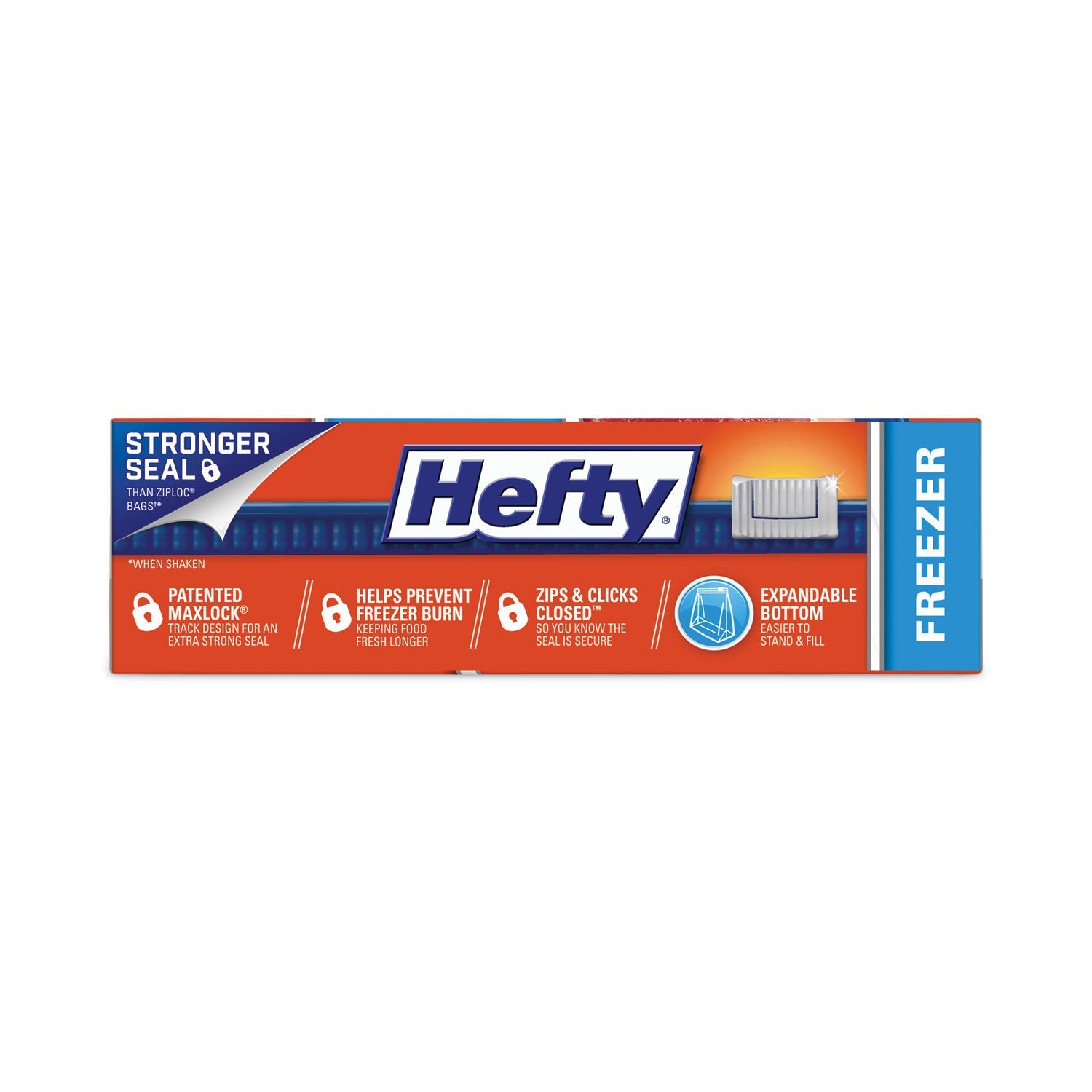 Hefty Slider Bags, 1 qt, 2.5 mil, 7" x 8", Clear, 315/Carton
