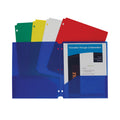 C-Line Two-Pocket Heavyweight Poly Portfolio Folder, 3-Hole Punch, 11 x 8.5, Assorted, 10/Pack