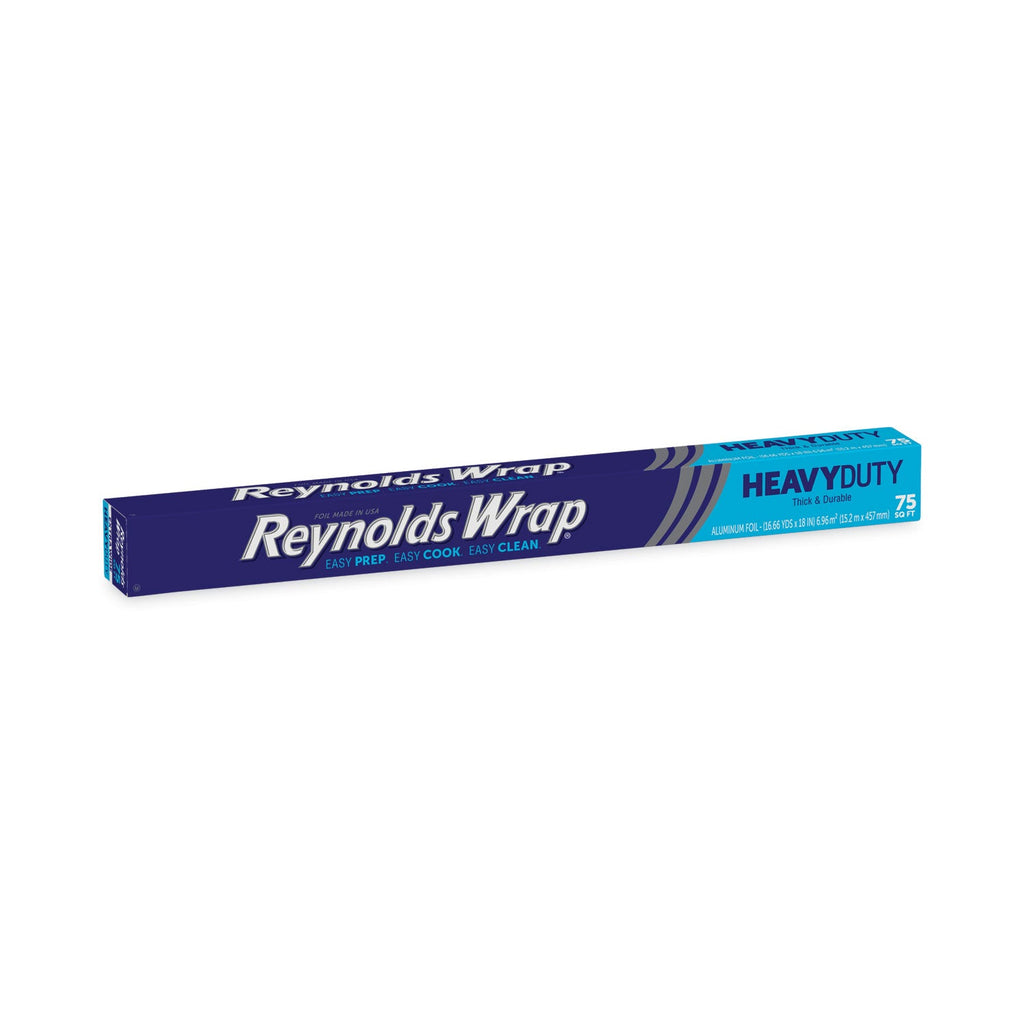 Reynolds Wrap Heavy Duty Aluminum Foil Roll, 18" x 75 ft, Silver, 20/Carton