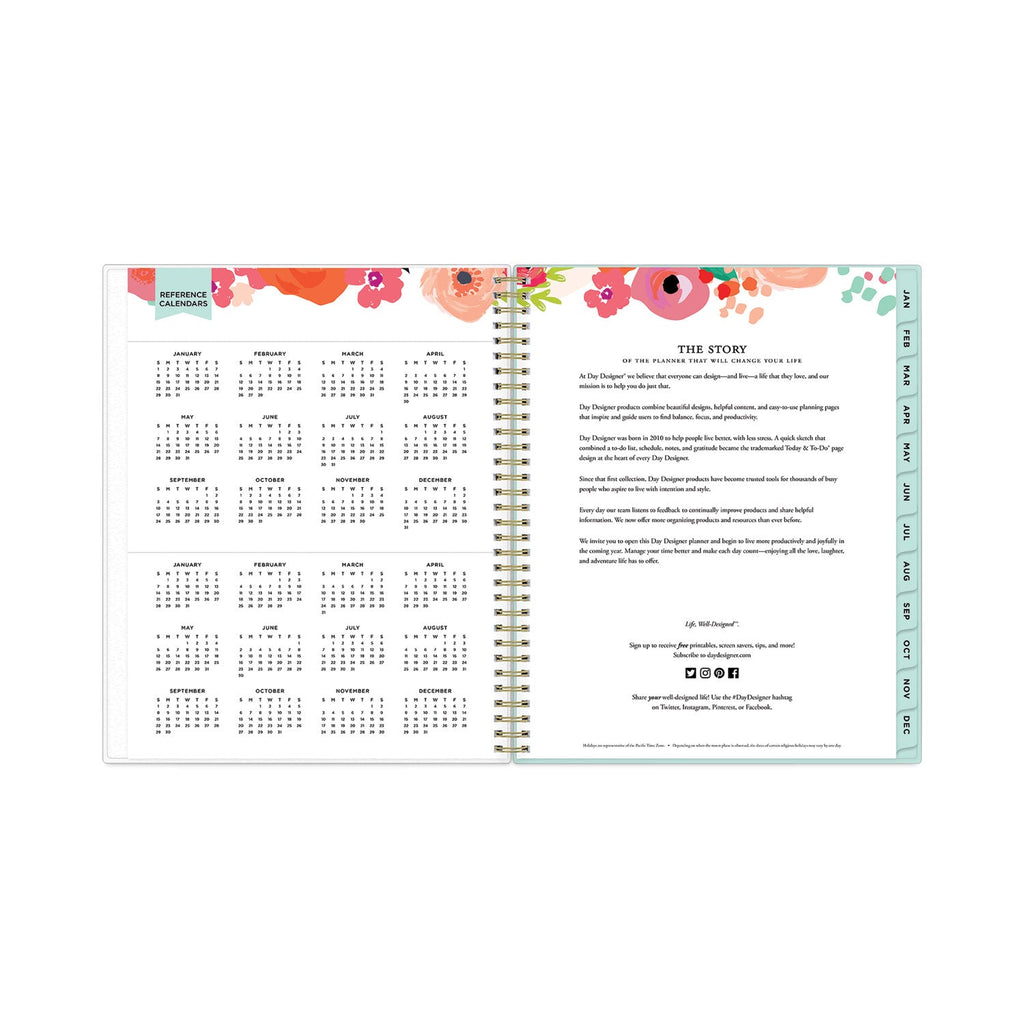 Blue Sky Day Designer Secret Garden Mint Frosted Weekly/Monthly Planner, 11 x 8.5, Multicolor Cover, 12-Month (Jan to Dec): 2023