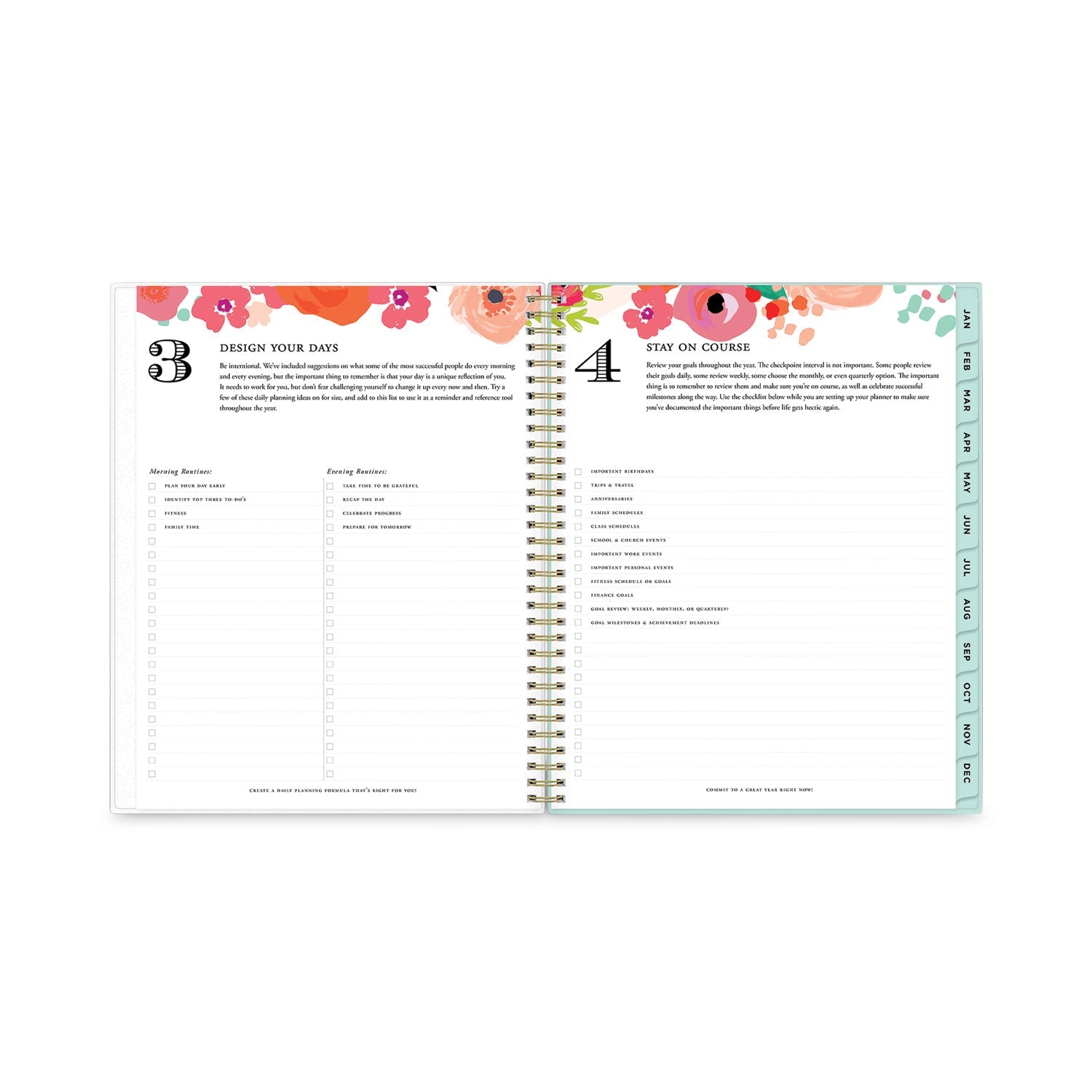 Blue Sky Day Designer Secret Garden Mint Frosted Weekly/Monthly Planner, 11 x 8.5, Multicolor Cover, 12-Month (Jan to Dec): 2023