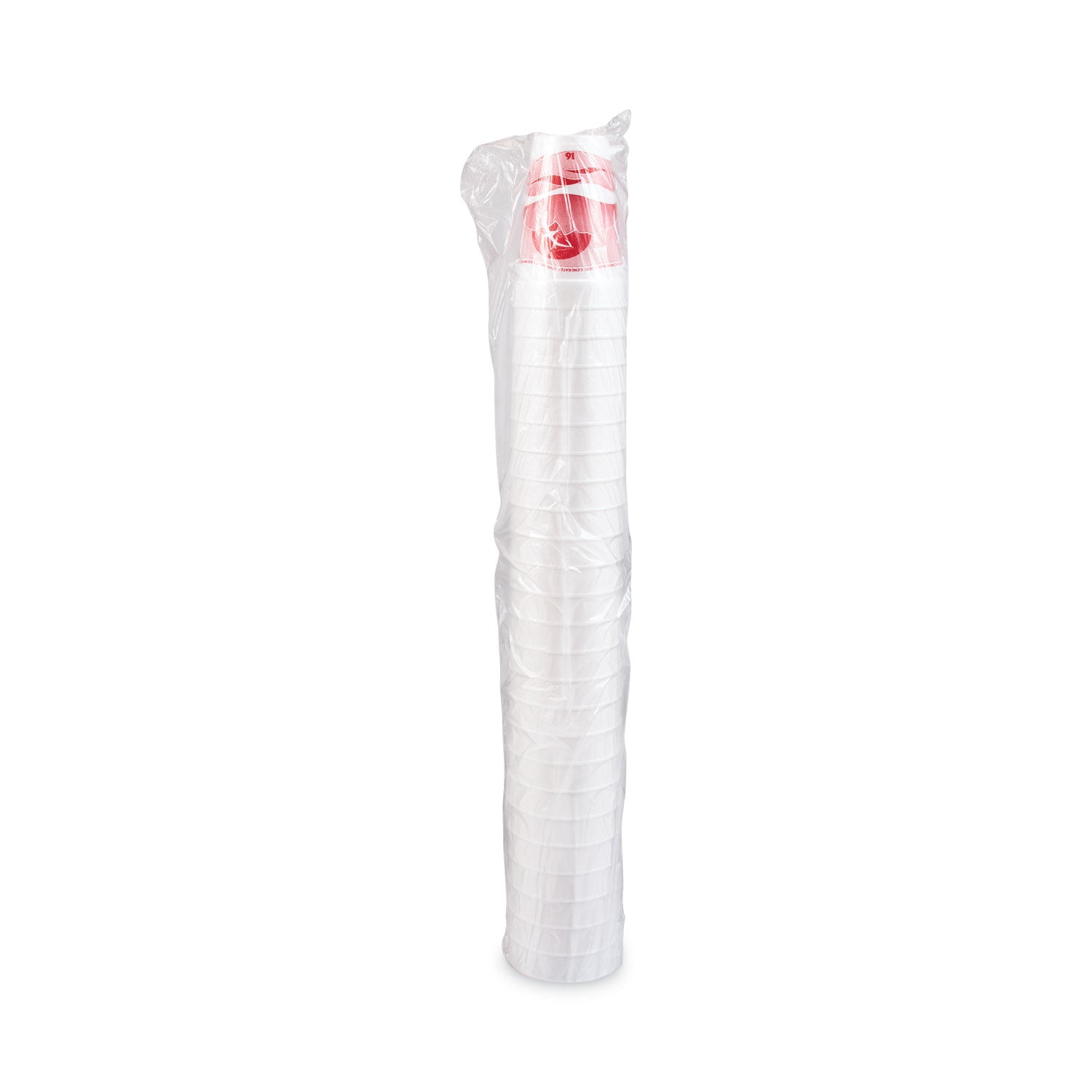 Dart Horizon Hot/Cold Foam Drinking Cups, 16 oz, Printed, Cranberry/White, 25/Bag, 40 Bags/Carton