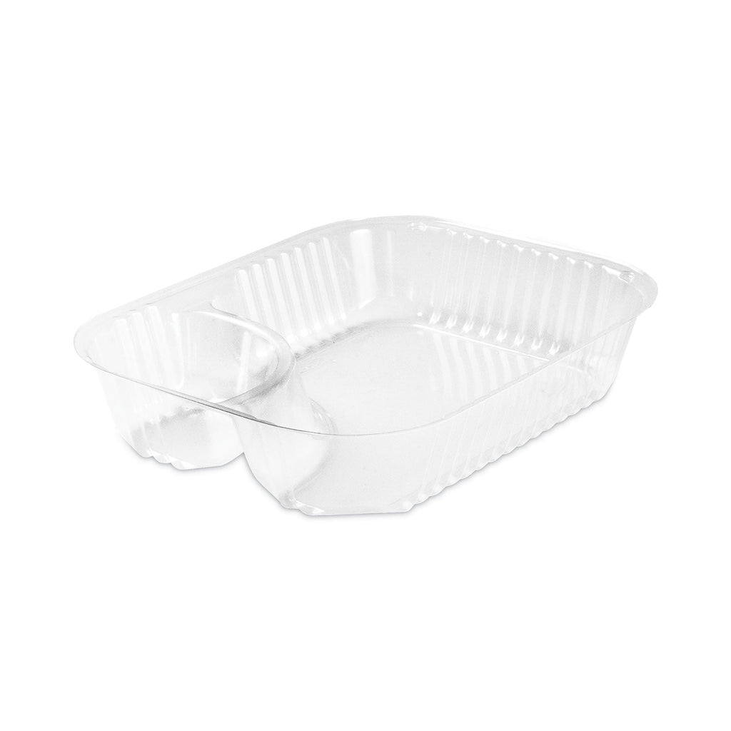 Dart ClearPac Large Nacho Tray, 2-Compartments, 3.3 oz, 6.2 x 6.2 x 1.6, Clear, Plastic, 500/Carton