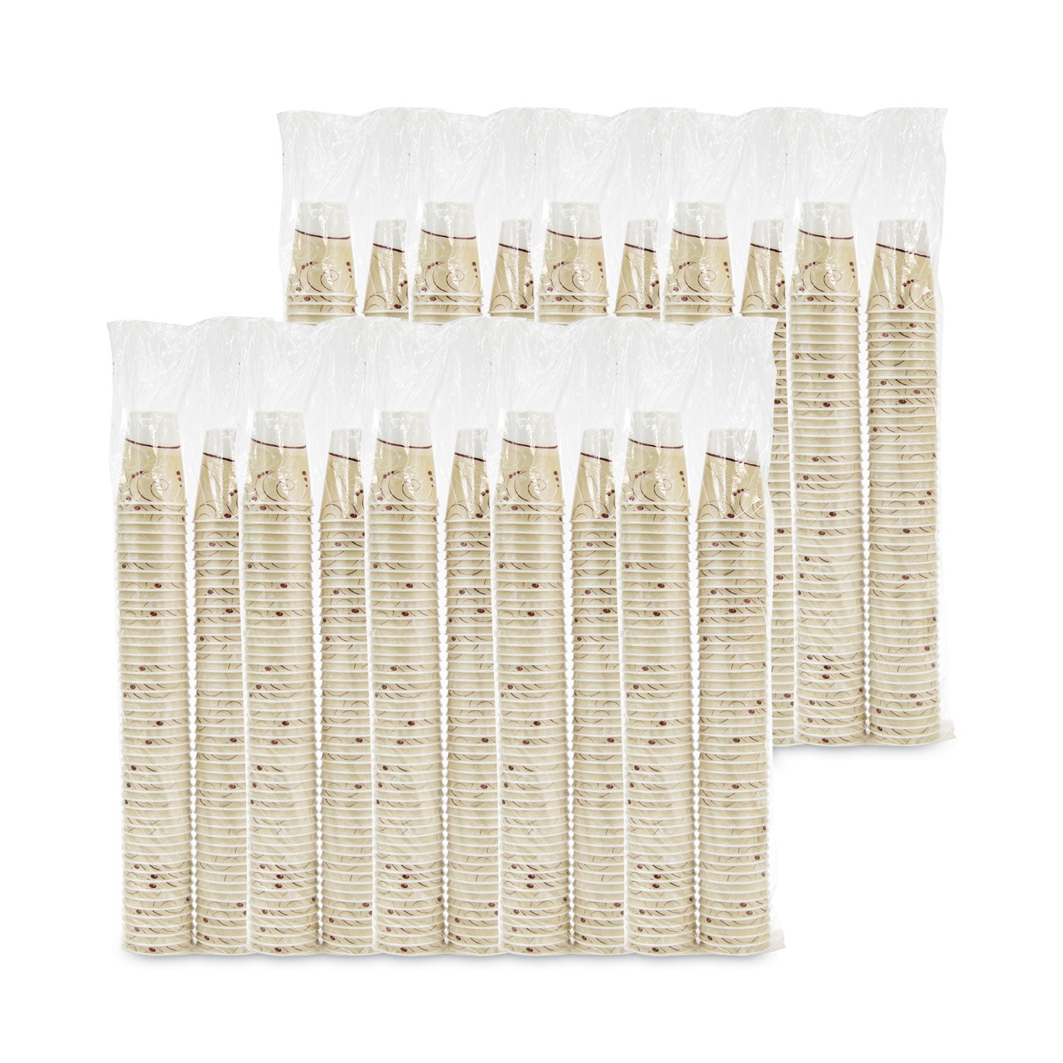Dart Trophy Plus Dual Temperature Insulated Cups in Symphony Design, 12 oz, Beige, 1,000/Carton