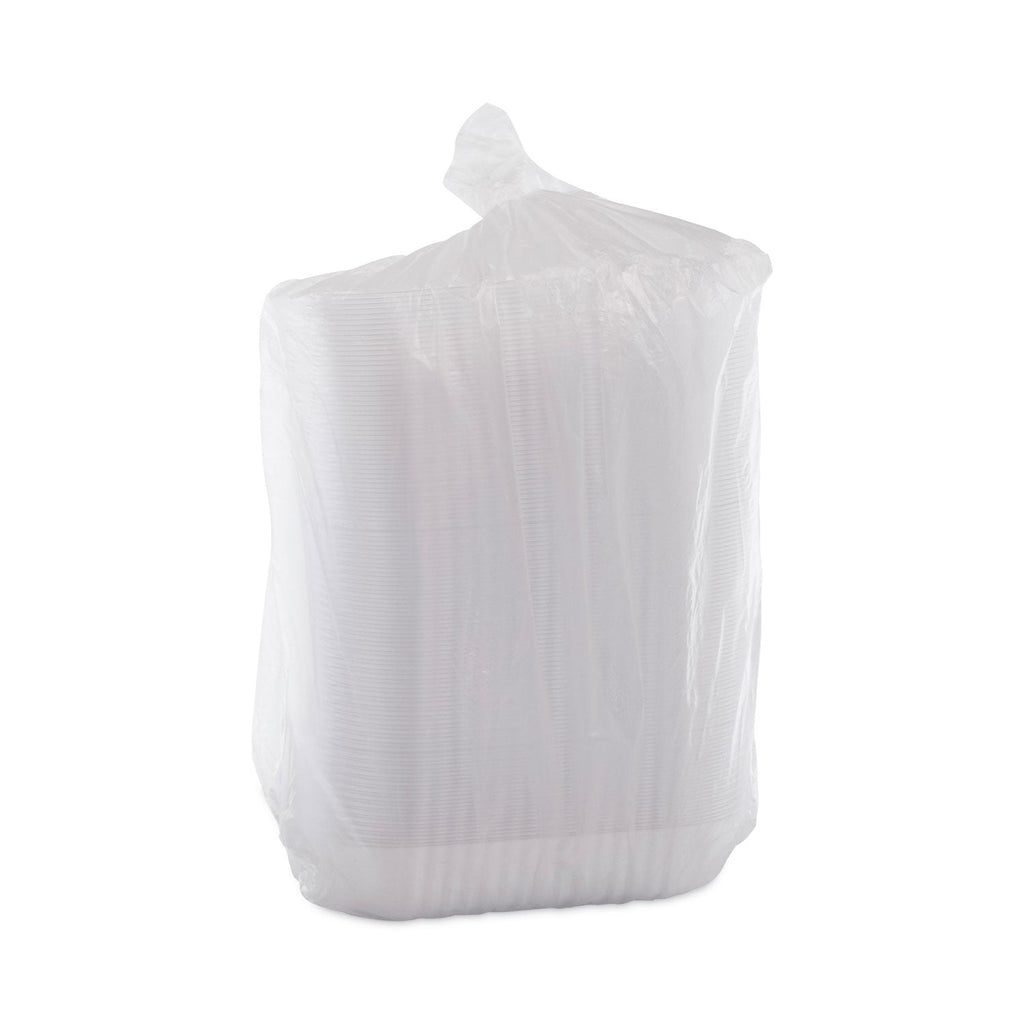 Dart ClearPac Large Nacho Tray, 2-Compartments, 3.3 oz, 6.2 x 6.2 x 1.6, Clear, Plastic, 500/Carton