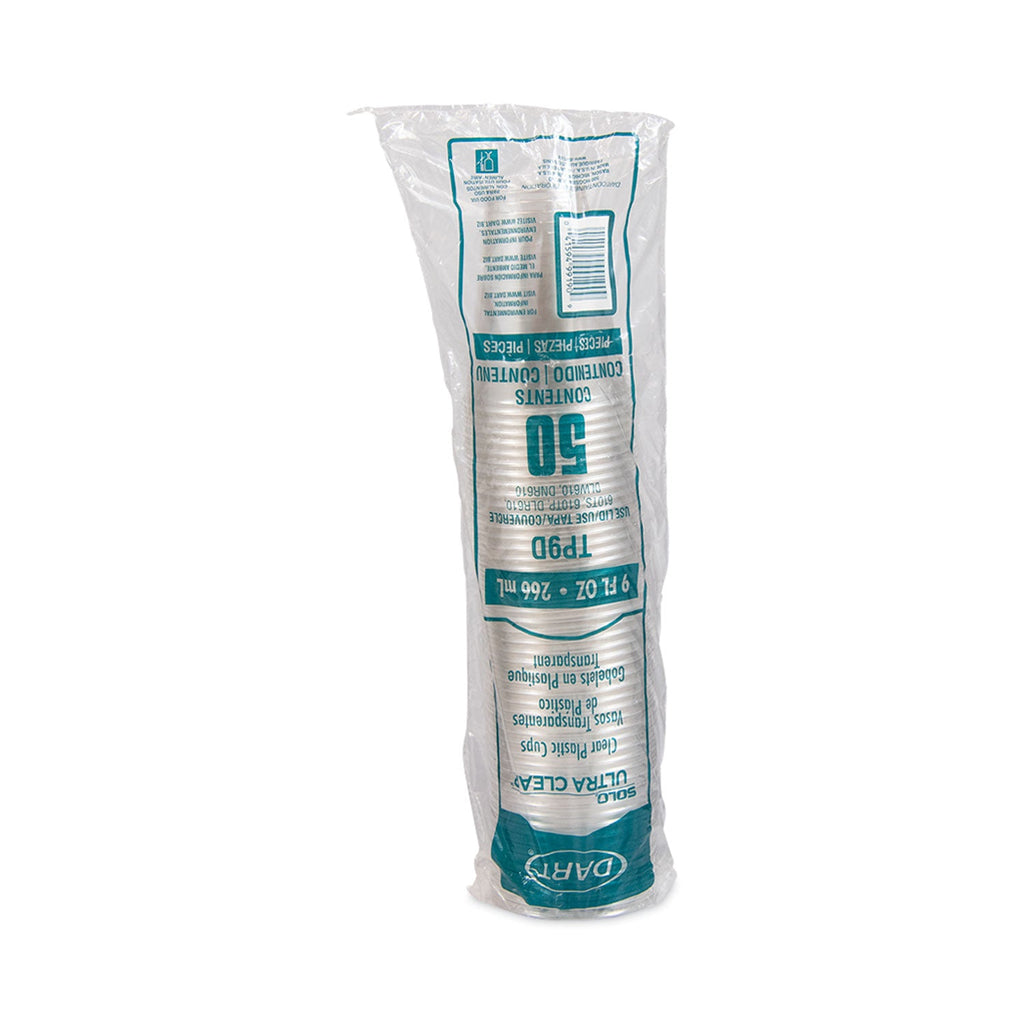Dart Ultra Clear PET Cups, 9 oz, Tall, 50/Bag, 20 Bags/Carton