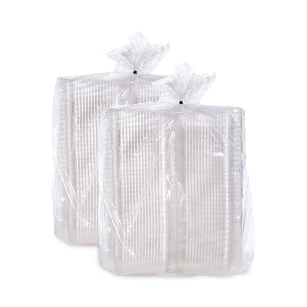 Dart StayLock Clear Hinged Lid Containers, 6.5 x 6.1 x 3, Clear, Plastic, 125/Pack, 4 Packs/Carton