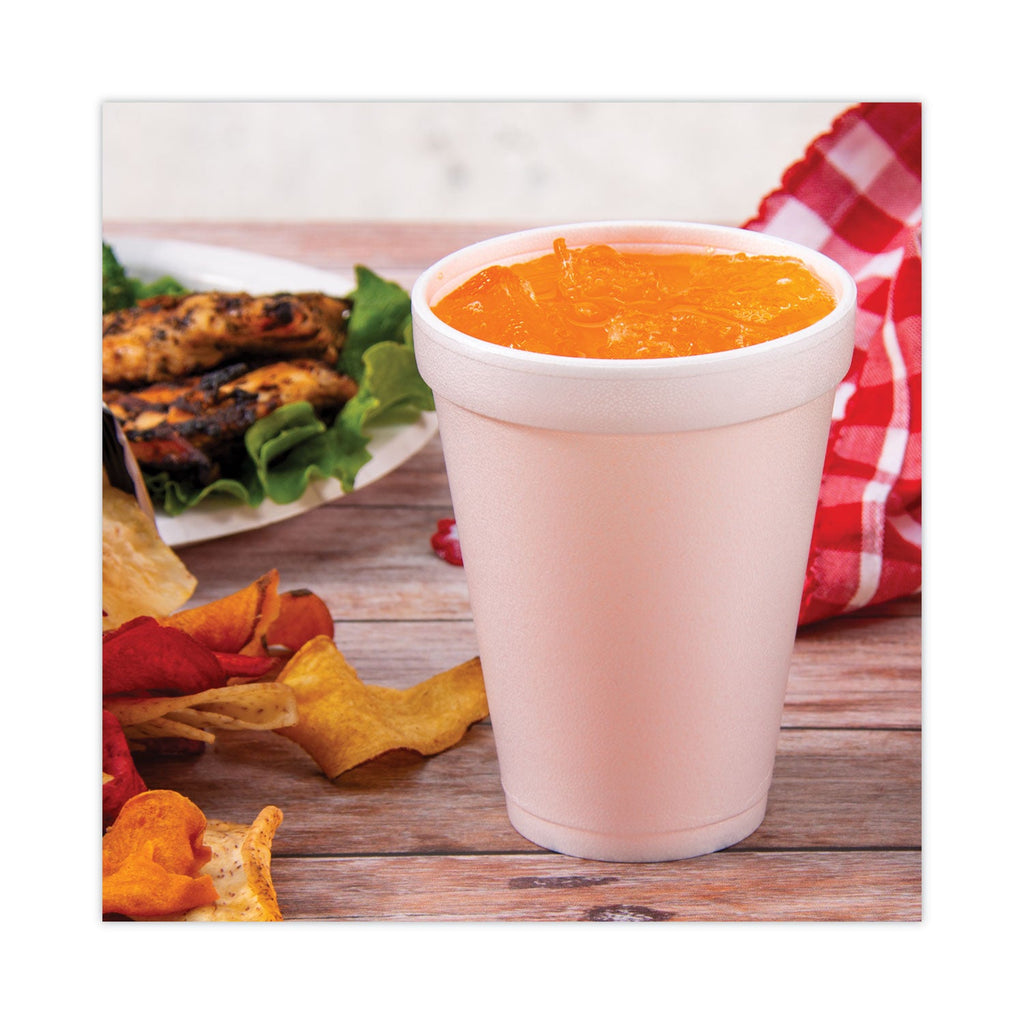 Dart Foam Drink Cups, 12 oz, White, 25/Pack
