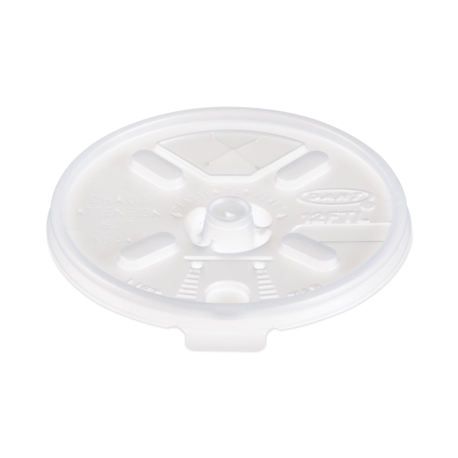 Dart Lift n' Lock Plastic Hot Cup Lids, With Straw Slot, Fits 10 oz to 14 oz Cups, Translucent, 100/Sleeve, 10 Sleeves/Carton