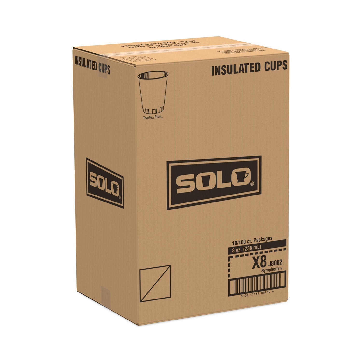 Dart Trophy Plus Dual Temperature Insulated Cups in Symphony Design, 8 oz, Beige, 1,000/Carton