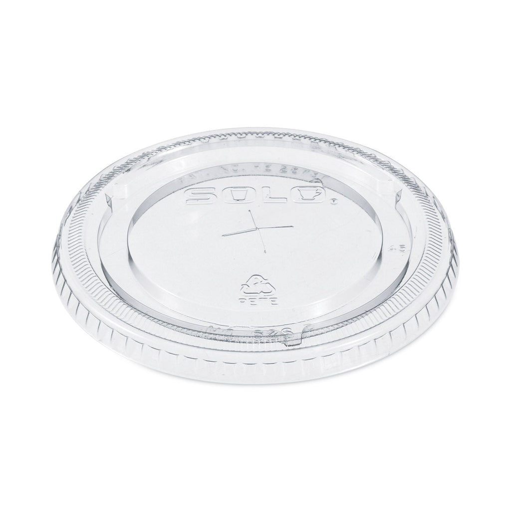 Dart PETE Flat Straw-Slot Cold Cup Lids, Fits 16 oz to 24 oz, Clear, 100/Pack