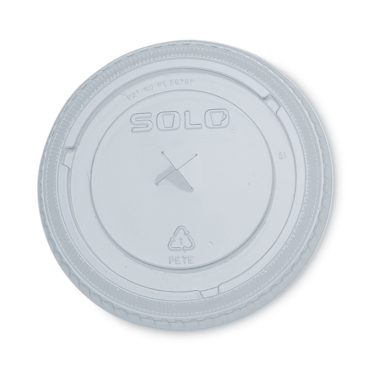 Dart PETE Flat Straw-Slot Cold Cup Lids, Fits 16 oz to 24 oz, Clear, 100/Pack