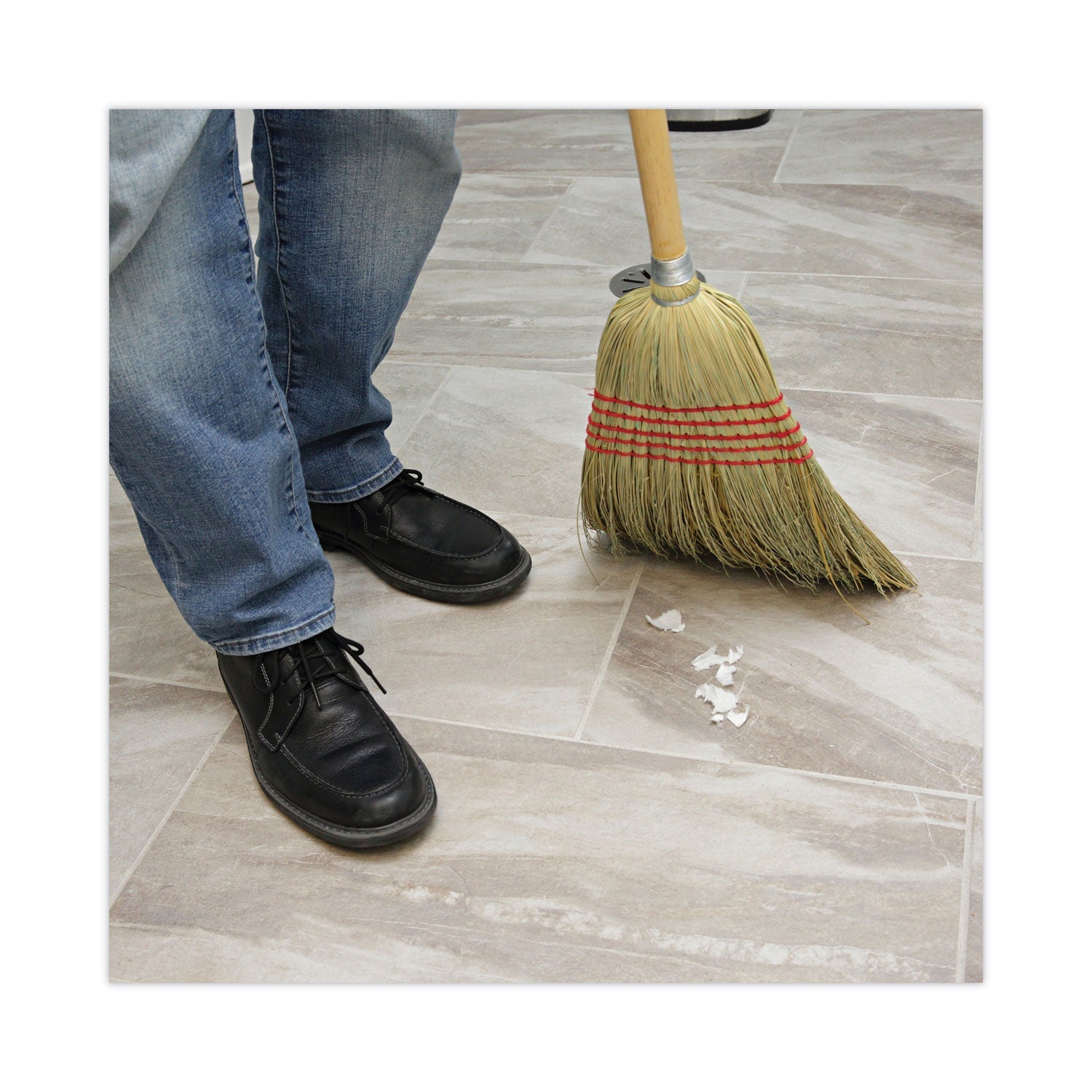 Boardwalk Parlor Broom, Yucca/Corn Fiber Bristles, 55.5" Overall Length, Natural