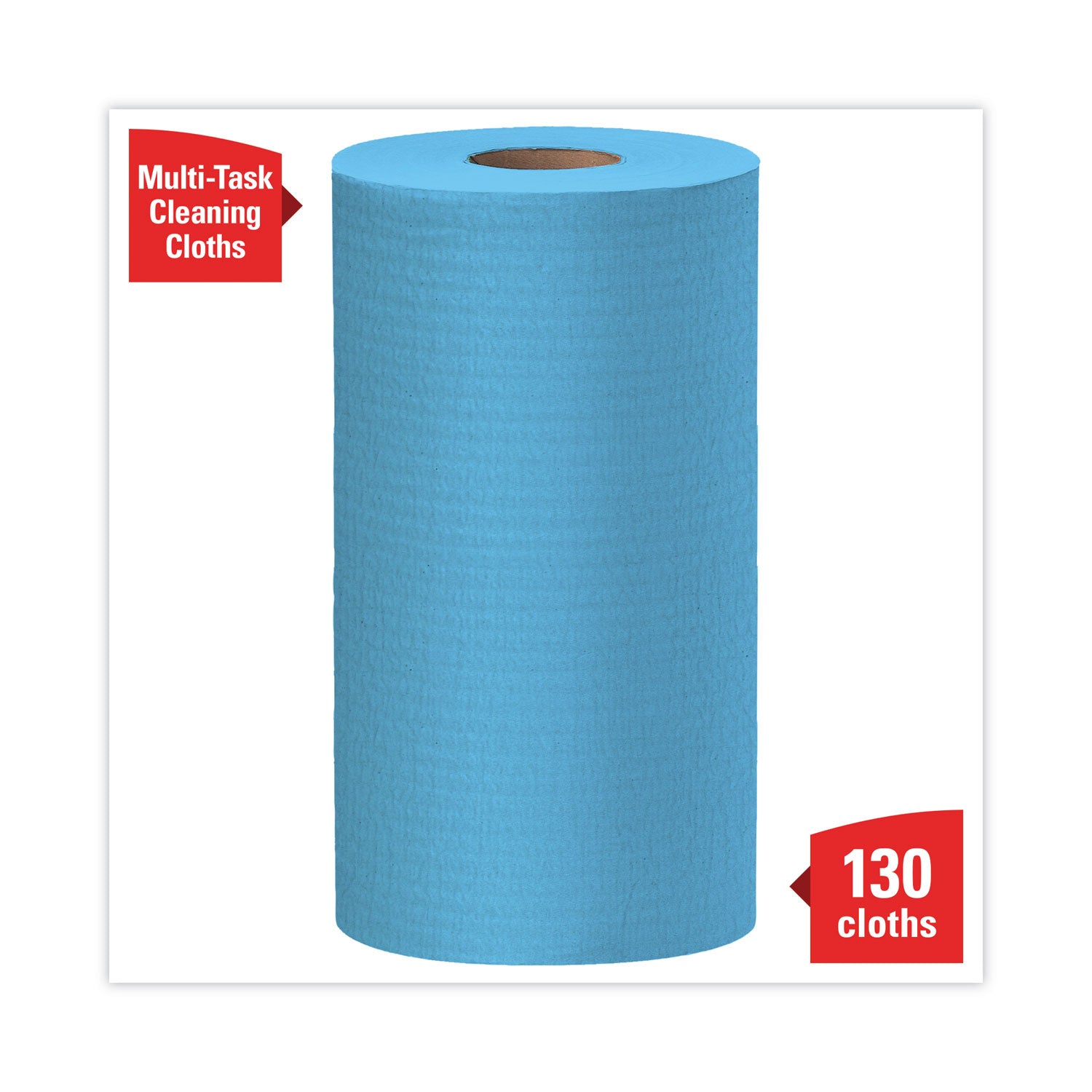 WypAll General Clean X60 Cloths, Small Roll, 13.5 x 19.6, Blue, 130/Roll, 6 Rolls/Carton