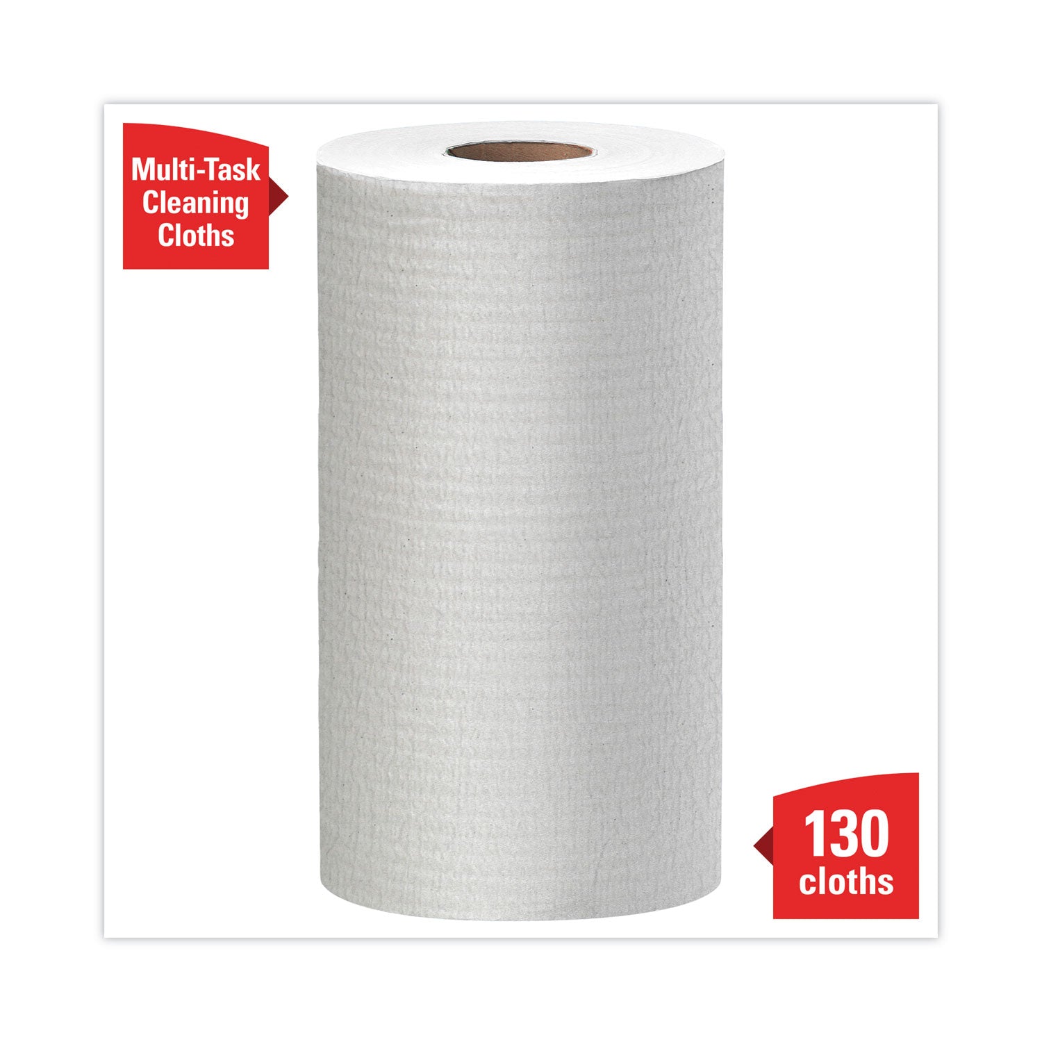 WypAll General Clean X60 Cloths, Small Roll, 13.5 x 19.6, White, 130/Roll, 6 Rolls/Carton