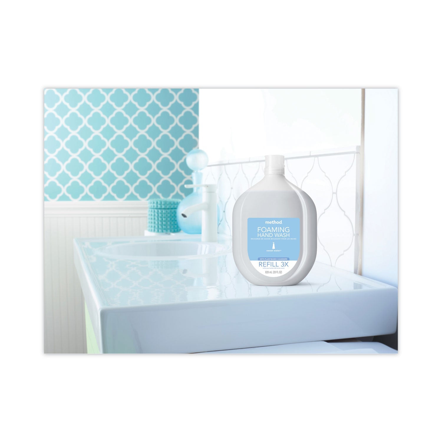 Method Foaming Hand Wash Refill Tub, Sweetwater, 28 oz Tub, 4/Carton
