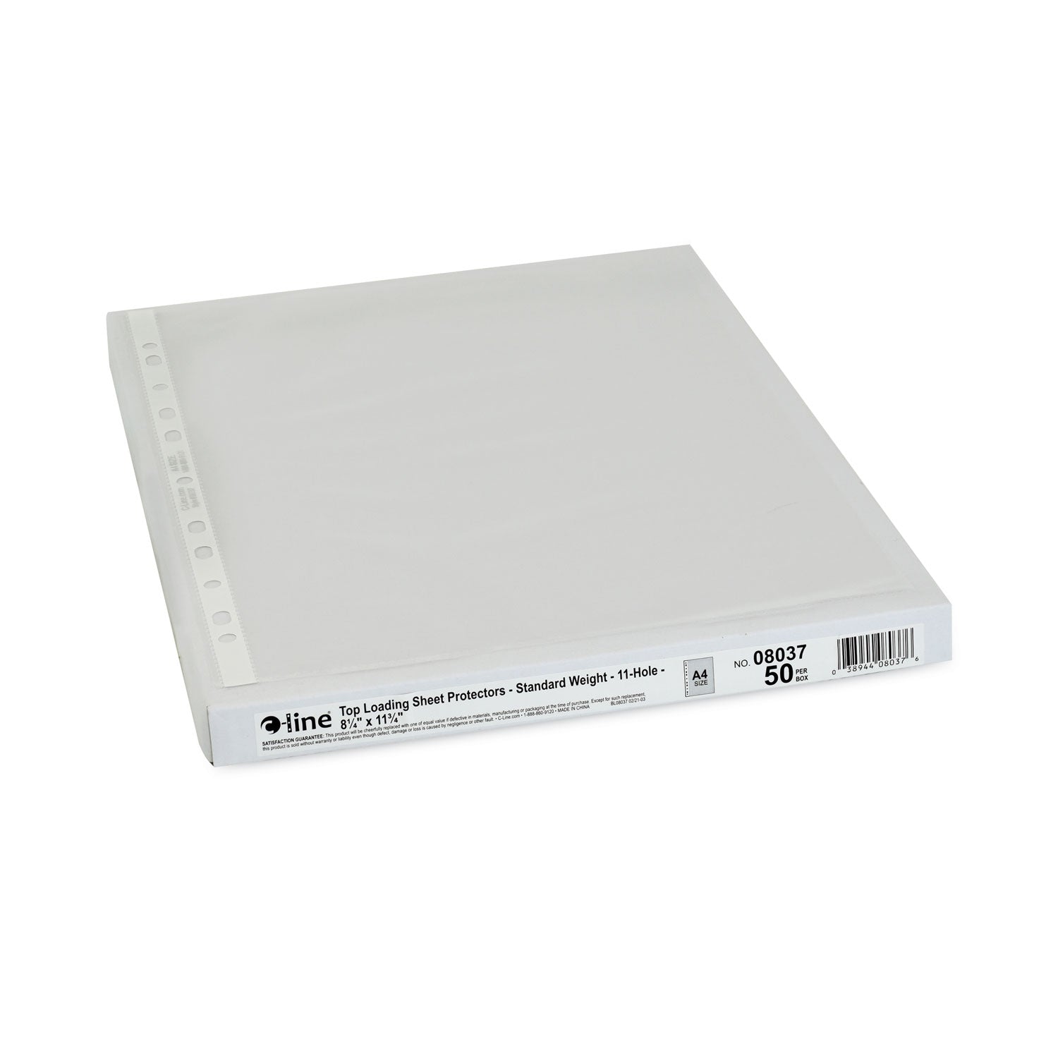 C-Line Standard Weight Poly Sheet Protectors, Clear, 2", 11.75 x 8.25, 50/Box