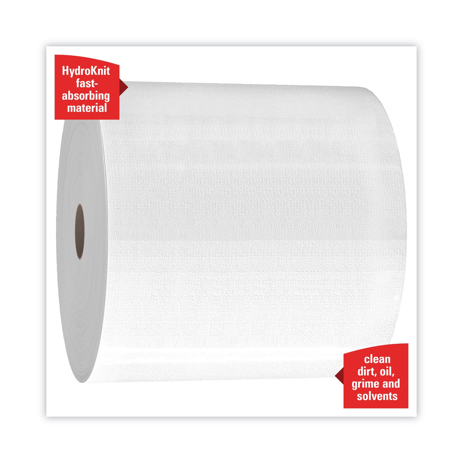 WypAll Power Clean X80 Heavy Duty Cloths, Jumbo Roll, 12.4 x 12.2, White, 475/Roll