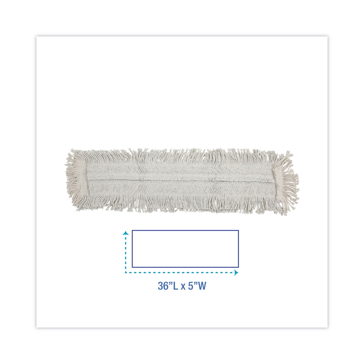 Boardwalk Disposable Dust Mop Head w/Sewn Center Fringe, Cotton/Synthetic, 36w x 5d, White