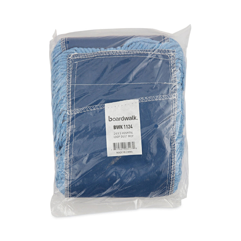 Boardwalk Mop Head, Dust, Looped-End, Cotton/Synthetic Fibers, 24 x 5, Blue