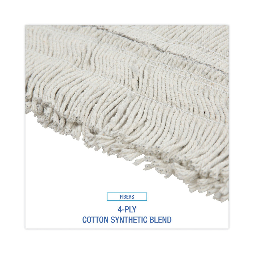 Boardwalk Disposable Dust Mop Head w/Sewn Center Fringe, Cotton/Synthetic, 36w x 5d, White