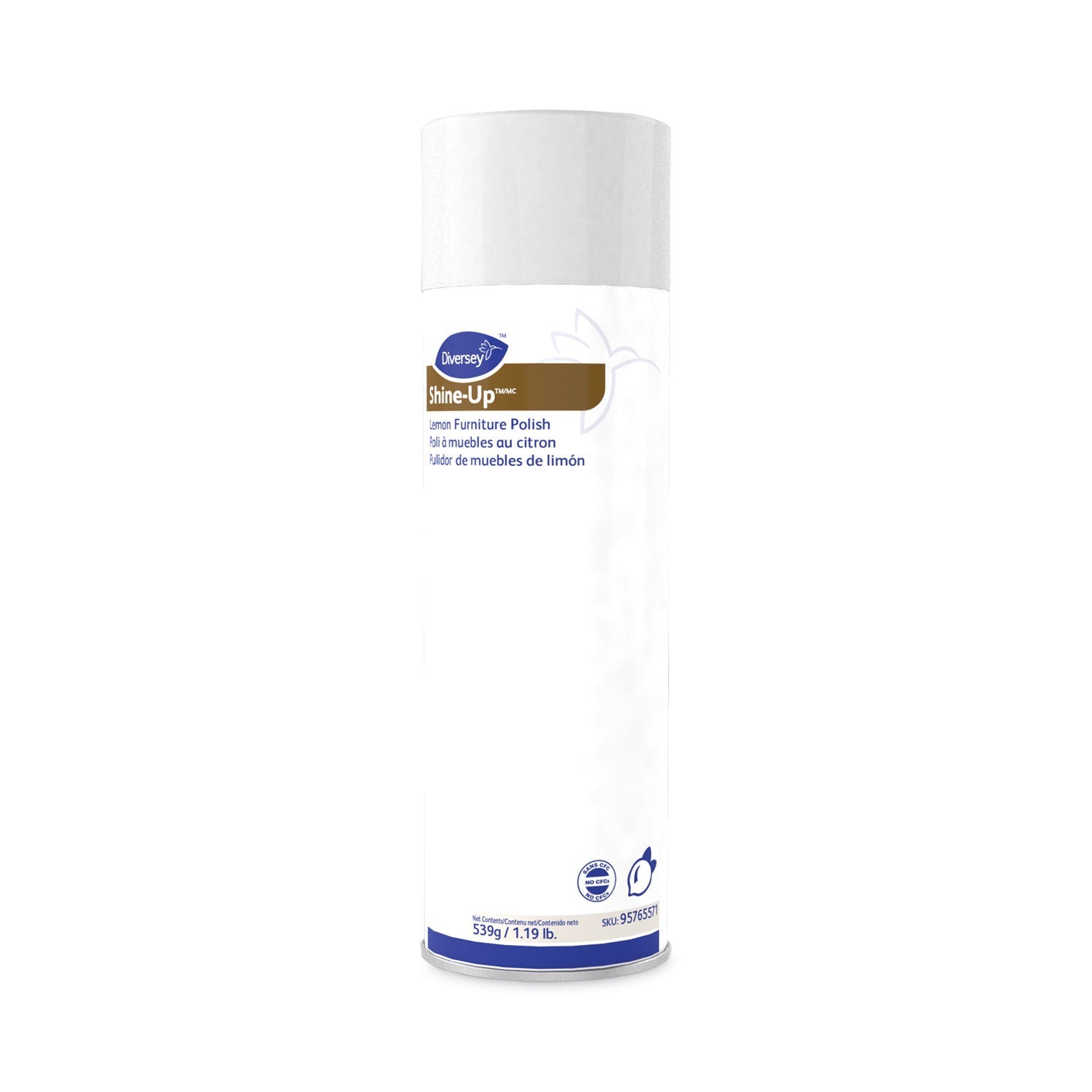 Diversey Shine-Up Furniture Cleaner, Lemon Scent, 13.8 oz  Aerosol Spray, 12/Carton