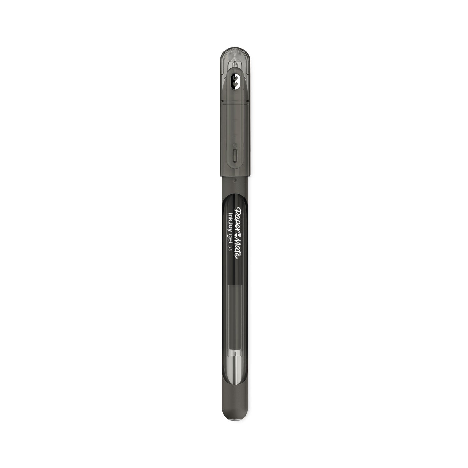 Paper Mate InkJoy Gel Pen, Stick, Fine 0.5 mm, Black Ink, Black Barrel, Dozen