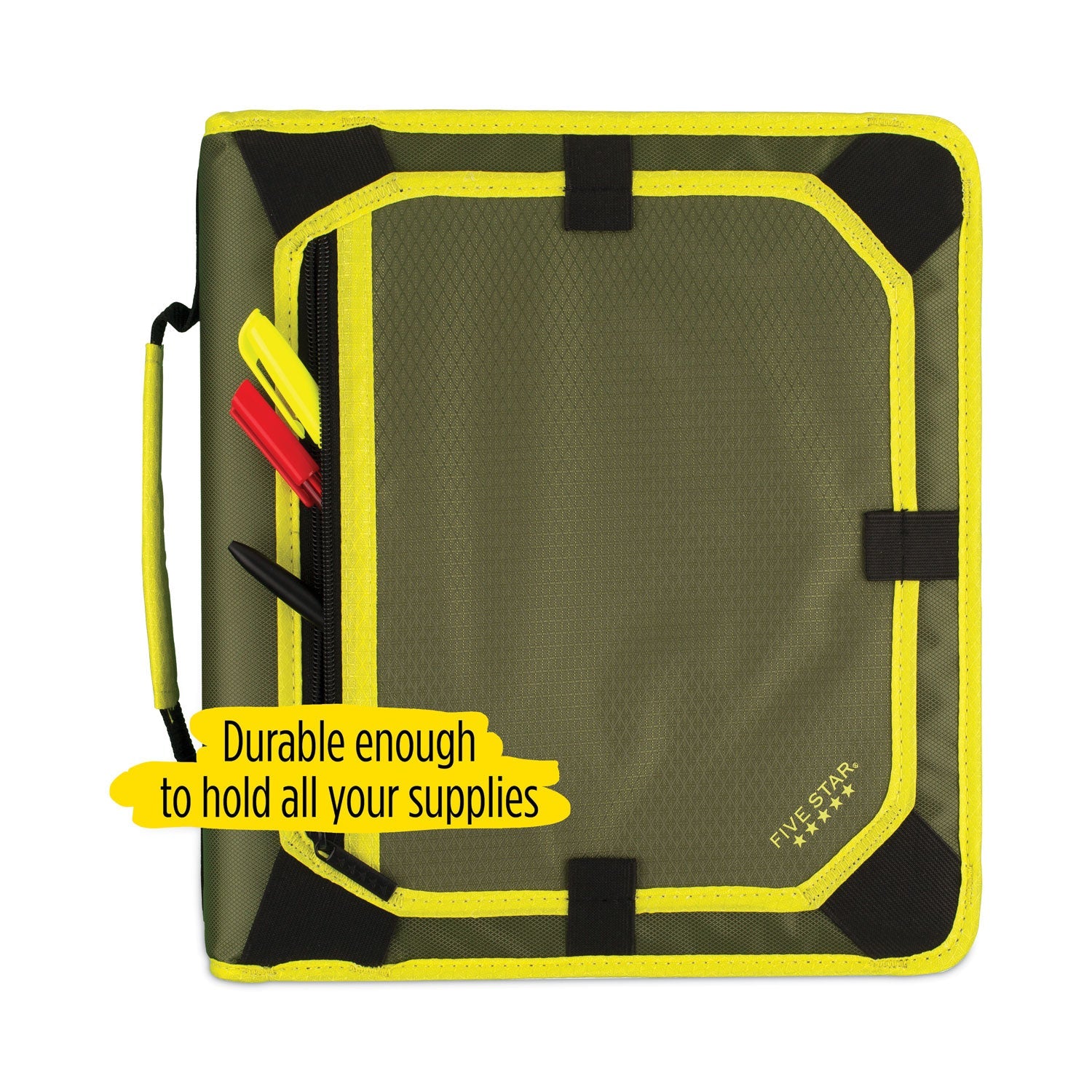 Five Star Zipper Binder and Expansion Panel, 3 Rings, 2" Capacity, 11 x 8.5, Assorted