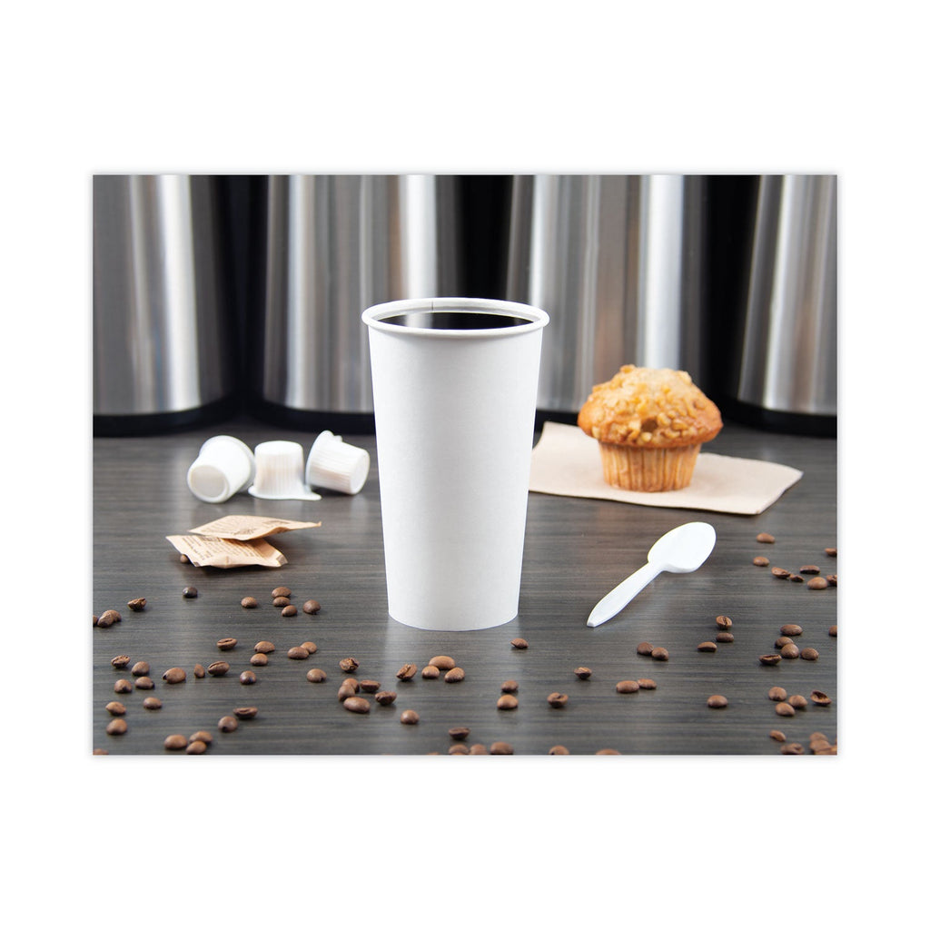 Dart Polycoated Hot Paper Cups, 20 oz, White, 600/Carton
