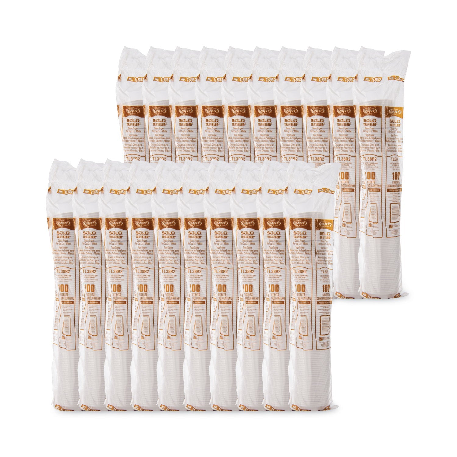 Dart Traveler Dome Hot Cup Lid, Fits 8 oz Cups, White, 100/Pack, 10 Packs/Carton