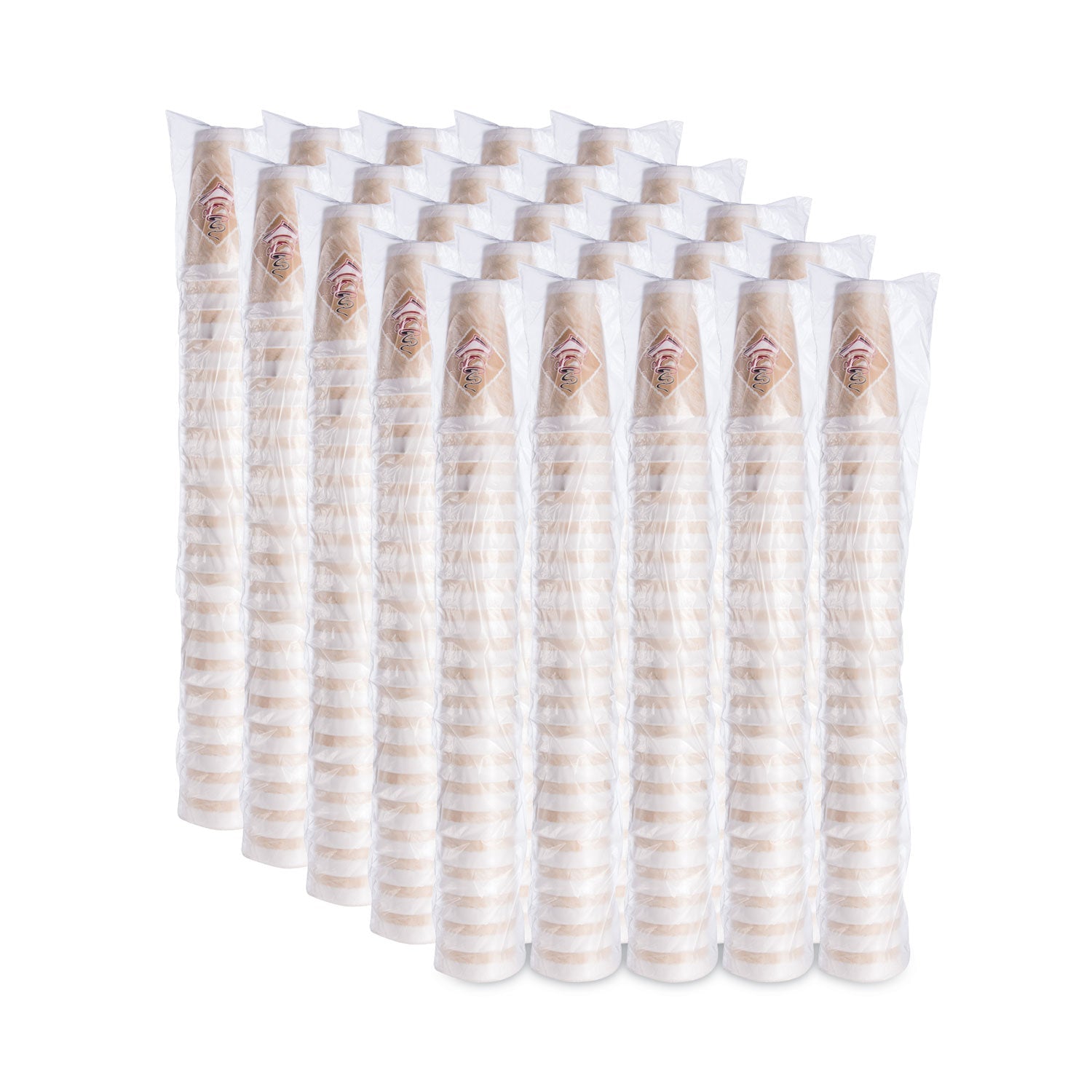 Dart Cafe G Foam Hot/Cold Cups, 20 oz, Brown/Red/White, 500/Carton