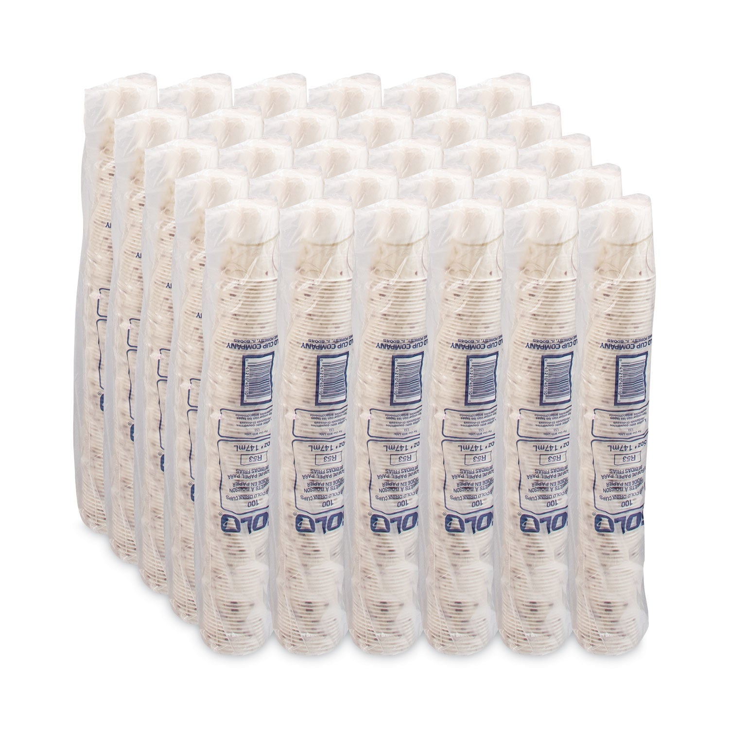 Dart Symphony Design Paper Water Cups, 5 oz, 100/Bag, 30 Bags/Carton