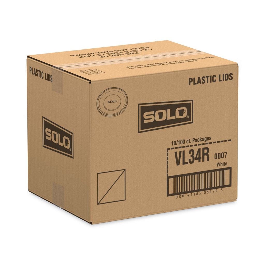 Dart Polystyrene Vented Hot Cup Lids, Fits 4 oz Cups, White, 100/Pack, 10 Packs/Carton