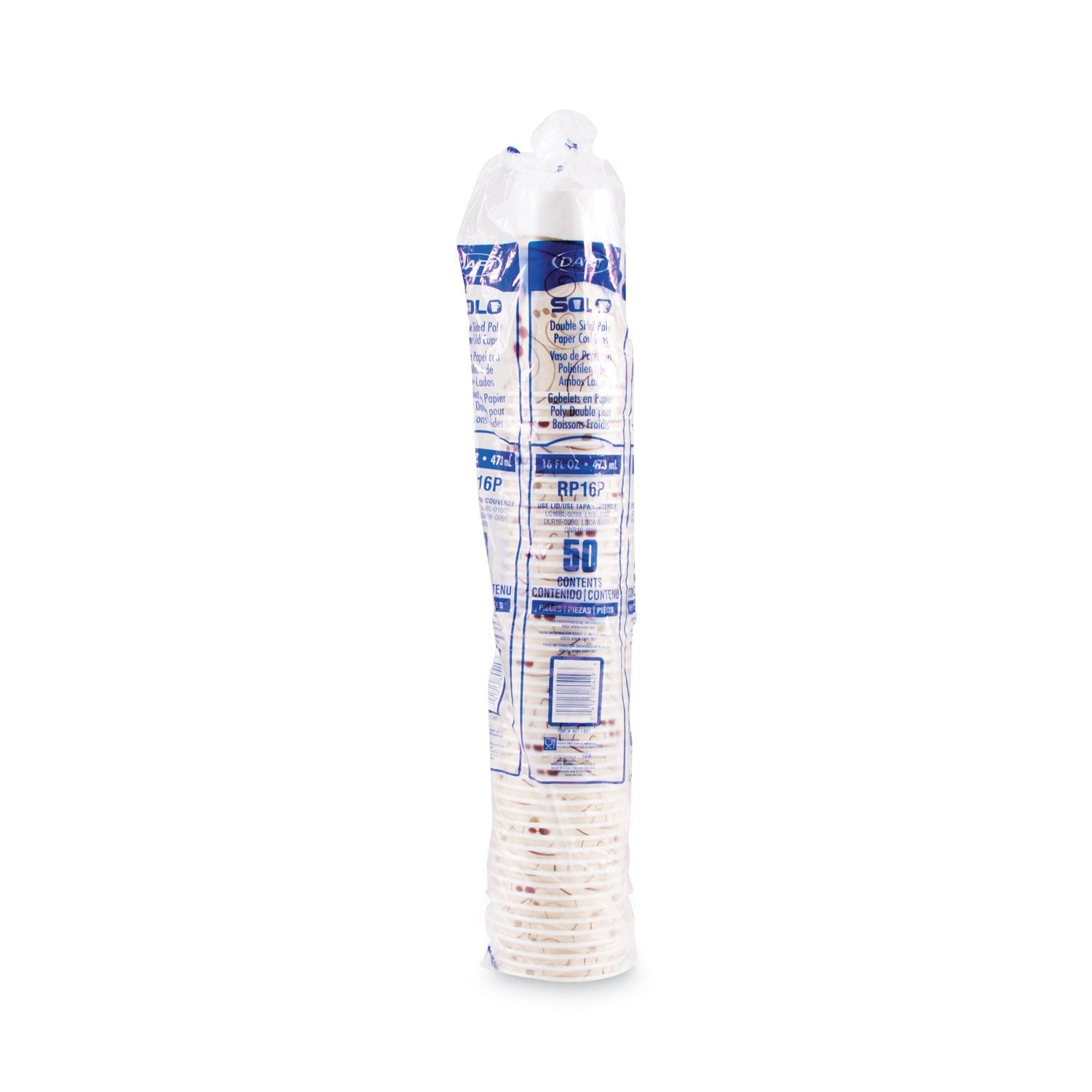 Dart Symphony Paper Cold Cups, 16 oz,  White/Beige, 50/Sleeve, 20 Sleeves/Carton