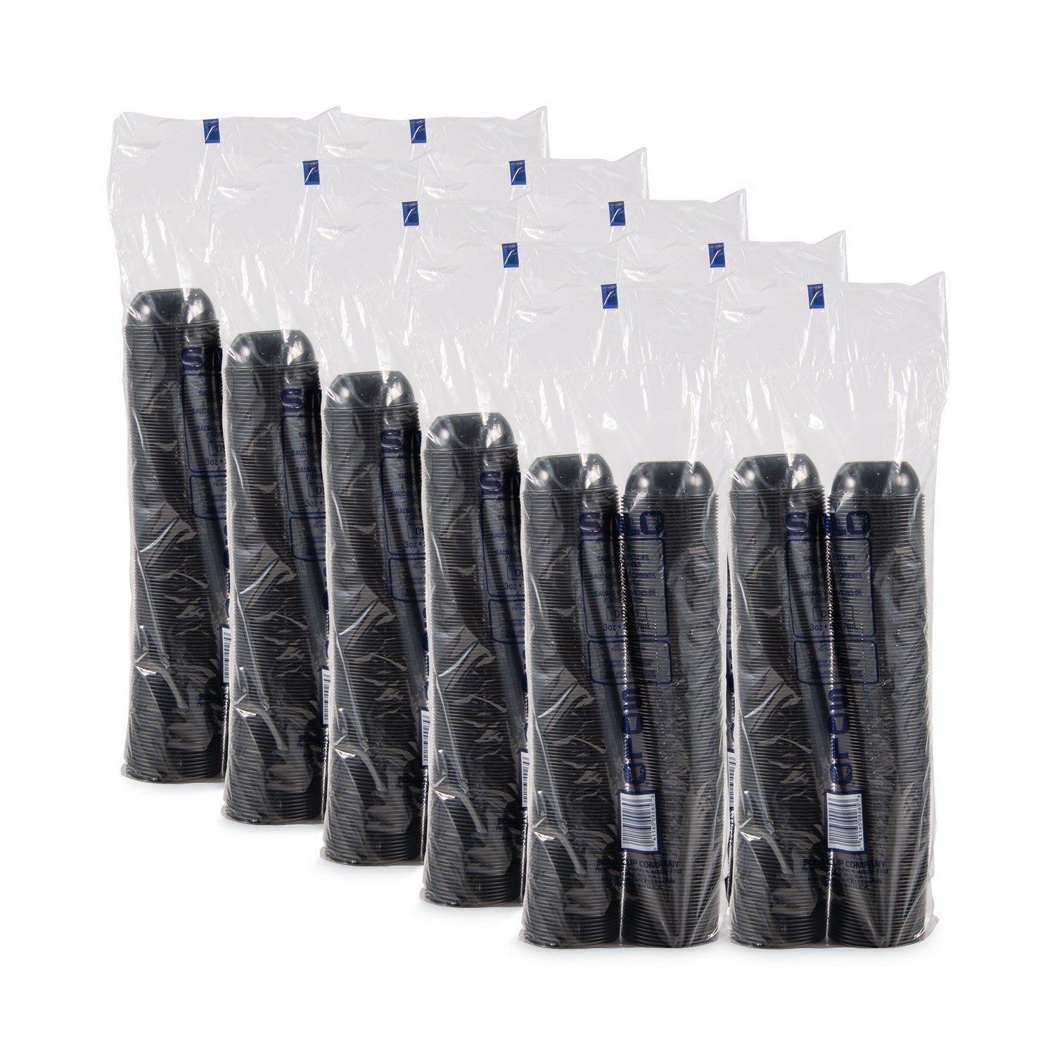 Dart Polystyrene Souffle Portion Cups, 3.5 oz, Black, 250/Bag, 10 Bags/Carton