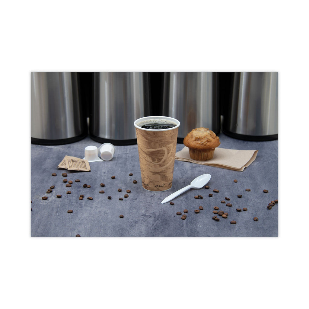 Dart Mistique Hot Paper Cups, 16 oz, Brown, 50/Sleeve, 20 Sleeves/Carton